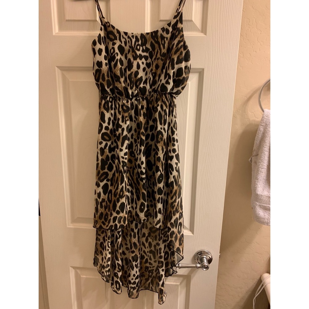 Leopard high/low dress
